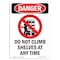 Signmission Safety Sign, OSHA Danger, 5" Height, Do Not Climb Shelves, Portrait OS-DS-D-35-V-1788 - alternate 1